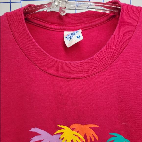 Mirage Las Vegas Vintage Jerzees Palm Tree Graphic Men’s 80s Single Stitch Tee - Picture 6 of 12